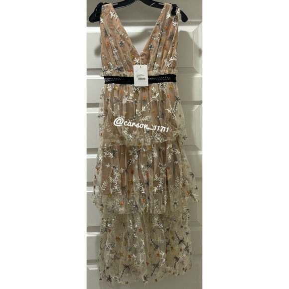 NWT Self Portrait Star Mesh Midi Dress UK8 US4 - Picture 5 of 5